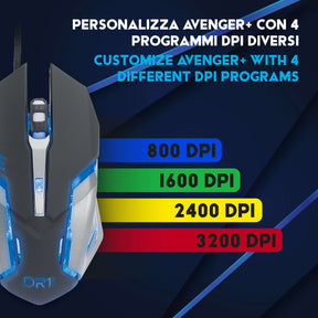 Avenger+ USB gaming mouse pro per PC/PS4/XBOX