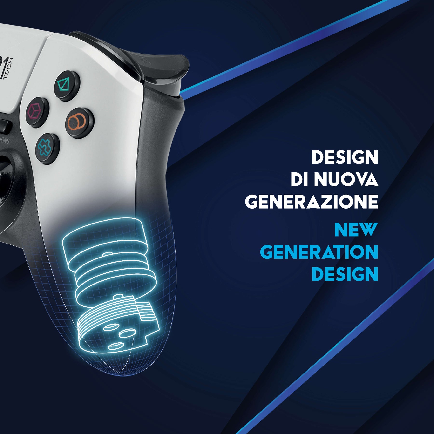 ShockPad II Controller Wireless per PS4/PS4 Pro (PS5), PC/WIN, iOS (BLU)