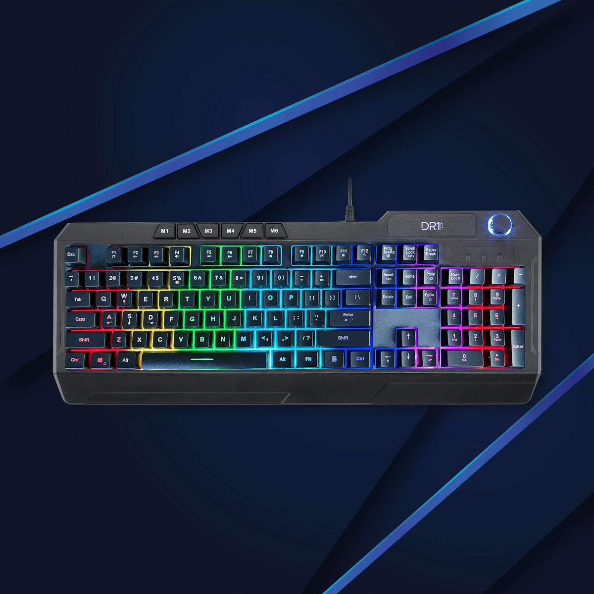 Wasp+ tastiera USB pro gaming con multimedia Knob per PC