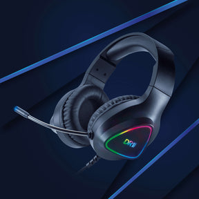 GrayEagle+ Professional Gaming LED RGB Headphones for PC, with USB wire and Microphone 