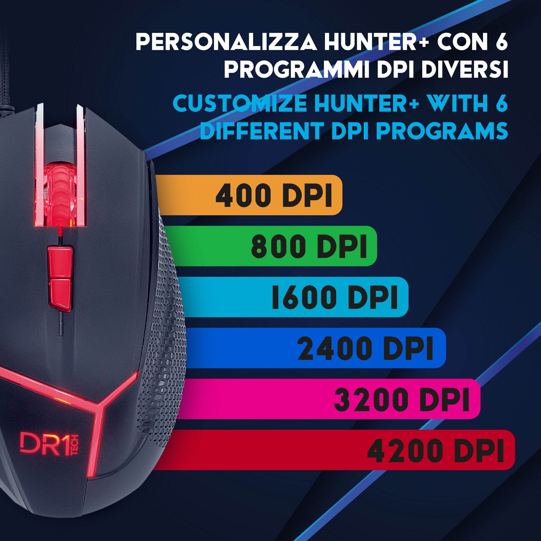 Hunter+ USB gaming mouse Pro for PC/PS4